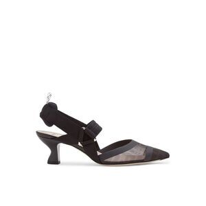 Fendi Women Colibrì Mesh And Leather Medium Slingback With Medium Heel